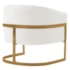 Poltrona Decorativa Sala de Estar Recepção Mavie Base de Ferro Dourado Bouclé Branco - Amarena Móveis