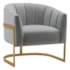 Poltrona Decorativa Sala de Estar Recepção Mavie Base de Ferro Dourado Bouclé Cinza - Amarena Móveis