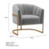 Poltrona Decorativa Sala de Estar Recepção Mavie Base de Ferro Dourado Bouclé Cinza - Amarena Móveis