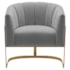 Poltrona Decorativa Sala de Estar Recepção Mavie Base de Ferro Dourado Bouclé Cinza - Amarena Móveis