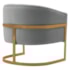 Poltrona Decorativa Sala de Estar Recepção Mavie Base de Ferro Dourado Bouclé Cinza - Amarena Móveis