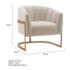Poltrona Decorativa Sala de Estar Recepção Mavie Base de Ferro Dourado Linho Bege - Amarena Móveis