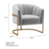 Poltrona Decorativa Sala de Estar Recepção Mavie Base de Ferro Dourado Linho Cinza Claro - Amarena Móveis