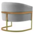 Poltrona Decorativa Sala de Estar Recepção Mavie Base de Ferro Dourado Linho Cinza Claro - Amarena Móveis