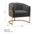 Poltrona Decorativa Sala de Estar Recepção Mavie Base de Ferro Dourado Linho Cinza Escuro - Amarena Móveis