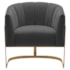 Poltrona Decorativa Sala de Estar Recepção Mavie Base de Ferro Dourado Linho Cinza Escuro - Amarena Móveis
