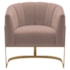 Poltrona Decorativa Sala de Estar Recepção Mavie Base de Ferro Dourado Linho Rose - Amarena Móveis