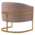Poltrona Decorativa Sala de Estar Recepção Mavie Base de Ferro Dourado Linho Rose - Amarena Móveis