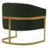 Poltrona Decorativa Sala de Estar Recepção Mavie Base de Ferro Dourado Linho Verde - Amarena Móveis