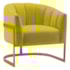 Poltrona Decorativa Sala de Estar Recepção Mavie Base de Ferro Dourado Suede Amarelo - Amarena Móveis