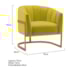 Poltrona Decorativa Sala de Estar Recepção Mavie Base de Ferro Dourado Suede Amarelo - Amarena Móveis