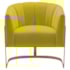 Poltrona Decorativa Sala de Estar Recepção Mavie Base de Ferro Dourado Suede Amarelo - Amarena Móveis