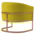 Poltrona Decorativa Sala de Estar Recepção Mavie Base de Ferro Dourado Suede Amarelo - Amarena Móveis