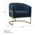 Poltrona Decorativa Sala de Estar Recepção Mavie Base de Ferro Dourado Suede Azul Marinho - Amarena Móveis