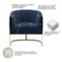 Poltrona Decorativa Sala de Estar Recepção Mavie Base de Ferro Dourado Suede Azul Marinho - Amarena Móveis