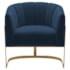Poltrona Decorativa Sala de Estar Recepção Mavie Base de Ferro Dourado Suede Azul Marinho - Amarena Móveis