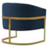 Poltrona Decorativa Sala de Estar Recepção Mavie Base de Ferro Dourado Suede Azul Marinho - Amarena Móveis