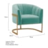 Poltrona Decorativa Sala de Estar Recepção Mavie Base de Ferro Dourado Suede Azul Tiffany - Amarena Móveis