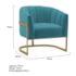 Poltrona Decorativa Sala de Estar Recepção Mavie Base de Ferro Dourado Suede Azul Turquesa - Amarena Móveis