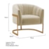 Poltrona Decorativa Sala de Estar Recepção Mavie Base de Ferro Dourado Suede Bege - Amarena Móveis