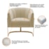 Poltrona Decorativa Sala de Estar Recepção Mavie Base de Ferro Dourado Suede Bege - Amarena Móveis