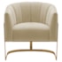 Poltrona Decorativa Sala de Estar Recepção Mavie Base de Ferro Dourado Suede Bege - Amarena Móveis