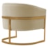Poltrona Decorativa Sala de Estar Recepção Mavie Base de Ferro Dourado Suede Bege - Amarena Móveis