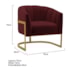 Poltrona Decorativa Sala de Estar Recepção Mavie Base de Ferro Dourado Suede Bordo - Amarena Móveis