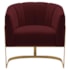 Poltrona Decorativa Sala de Estar Recepção Mavie Base de Ferro Dourado Suede Bordo - Amarena Móveis