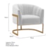 Poltrona Decorativa Sala de Estar Recepção Mavie Base de Ferro Dourado Suede Branco - Amarena Móveis