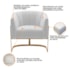Poltrona Decorativa Sala de Estar Recepção Mavie Base de Ferro Dourado Suede Branco - Amarena Móveis
