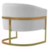 Poltrona Decorativa Sala de Estar Recepção Mavie Base de Ferro Dourado Suede Branco - Amarena Móveis