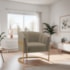 Poltrona Decorativa Sala de Estar Recepção Mavie Base de Ferro Dourado Suede Cappuccino - Amarena Móveis