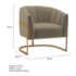 Poltrona Decorativa Sala de Estar Recepção Mavie Base de Ferro Dourado Suede Cappuccino - Amarena Móveis
