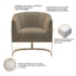 Poltrona Decorativa Sala de Estar Recepção Mavie Base de Ferro Dourado Suede Cappuccino - Amarena Móveis