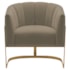 Poltrona Decorativa Sala de Estar Recepção Mavie Base de Ferro Dourado Suede Cappuccino - Amarena Móveis