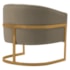 Poltrona Decorativa Sala de Estar Recepção Mavie Base de Ferro Dourado Suede Cappuccino - Amarena Móveis