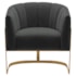 Poltrona Decorativa Sala de Estar Recepção Mavie Base de Ferro Dourado Suede Cinza Escuro - Amarena Móveis
