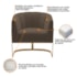 Poltrona Decorativa Sala de Estar Recepção Mavie Base de Ferro Dourado Suede Marrom - Amarena Móveis