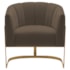 Poltrona Decorativa Sala de Estar Recepção Mavie Base de Ferro Dourado Suede Marrom - Amarena Móveis