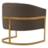 Poltrona Decorativa Sala de Estar Recepção Mavie Base de Ferro Dourado Suede Marrom - Amarena Móveis