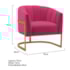Poltrona Decorativa Sala de Estar Recepção Mavie Base de Ferro Dourado Suede Pink - Amarena Móveis