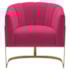 Poltrona Decorativa Sala de Estar Recepção Mavie Base de Ferro Dourado Suede Pink - Amarena Móveis