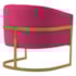 Poltrona Decorativa Sala de Estar Recepção Mavie Base de Ferro Dourado Suede Pink - Amarena Móveis