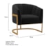 Poltrona Decorativa Sala de Estar Recepção Mavie Base de Ferro Dourado Suede Preto - Amarena Móveis