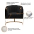 Poltrona Decorativa Sala de Estar Recepção Mavie Base de Ferro Dourado Suede Preto - Amarena Móveis