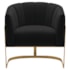 Poltrona Decorativa Sala de Estar Recepção Mavie Base de Ferro Dourado Suede Preto - Amarena Móveis