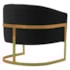 Poltrona Decorativa Sala de Estar Recepção Mavie Base de Ferro Dourado Suede Preto - Amarena Móveis