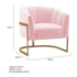 Poltrona Decorativa Sala de Estar Recepção Mavie Base de Ferro Dourado Suede Rosa Bebe - Amarena Móveis