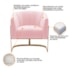 Poltrona Decorativa Sala de Estar Recepção Mavie Base de Ferro Dourado Suede Rosa Bebe - Amarena Móveis